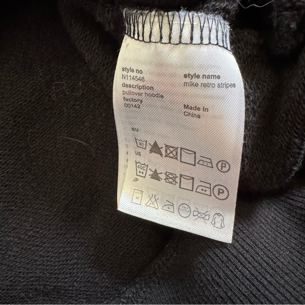 Wesc Mike Retro Stripes Hoodie Black Pullover Mens S Womens M Neon Rainbow - Picture 6 of 13